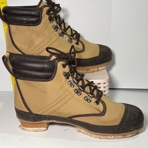 Proline fishing wadding boots felt bottom Tan and Black Boots steel shank box 15